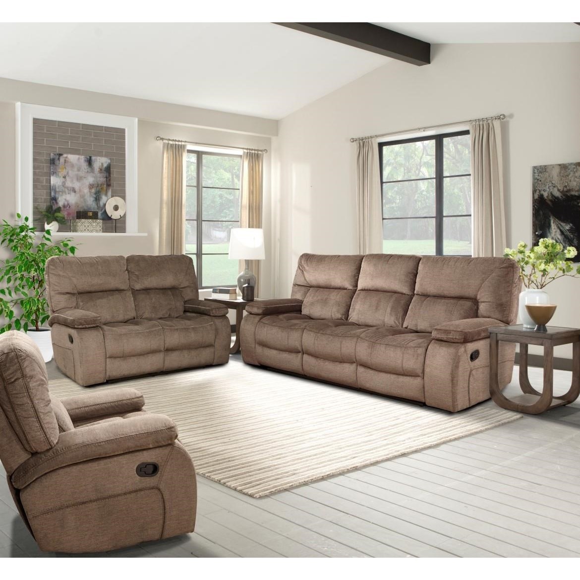 Parker Living Chapman MCHA Living Room Group 1 Casual Reclining Living Room Group with Triple Reclining Sofa and Glider Recliner Galleria Furniture Mattress Outlet Stationary Living Room Group